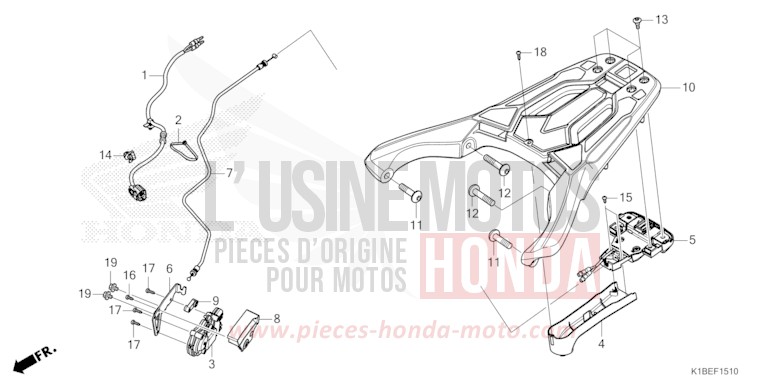 TRAEGER HINTEN/STELLGLIED von Forza 350 PEARL NIGHTSTAR BLACK (NHA84) von 2025